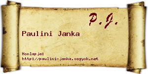 Paulini Janka névjegykártya